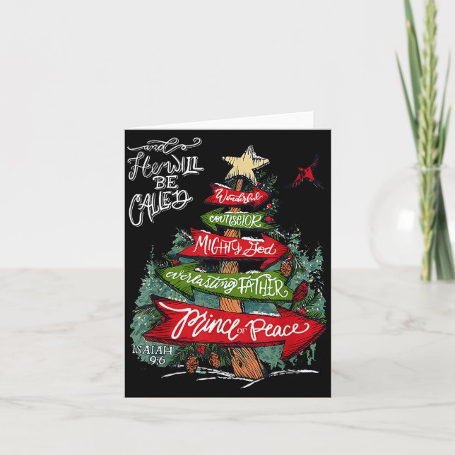 Cartão Isaiah 9_6 And He Will Be Called Jesus Christmas C (Frente)