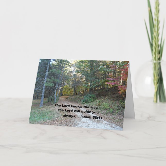 Cartão Isaías 58:11 O Senhor sabe o caminho... (Frente)