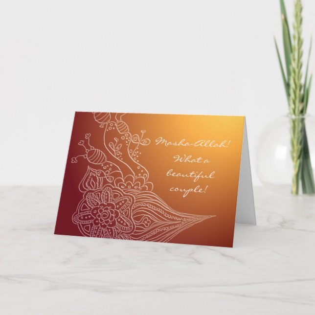 Cartão Islamic congratulations wedding card with dua (Frente)