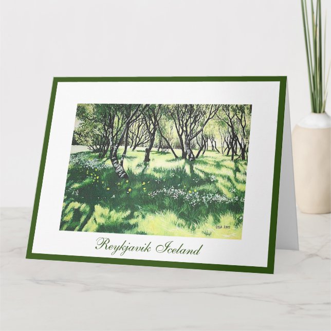 Cartão Islândia Reykjavik sunshine art por Pola.B.Alex (Frente)