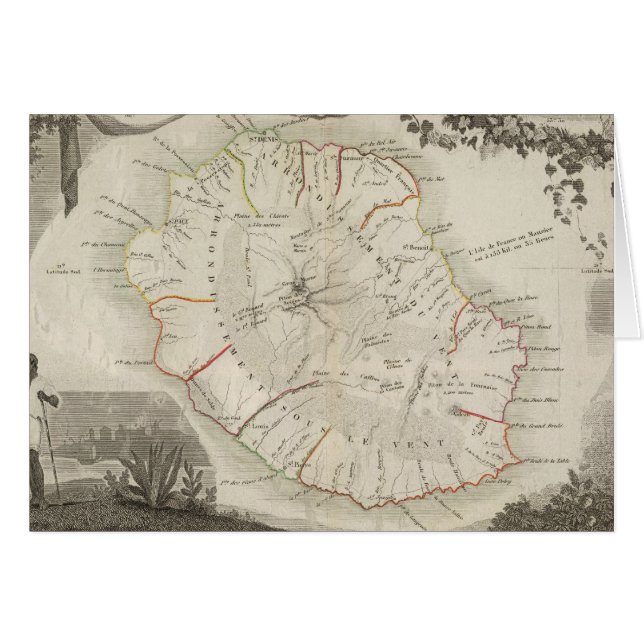 Cartão Isle De La Reunion (Frente Horizontal)