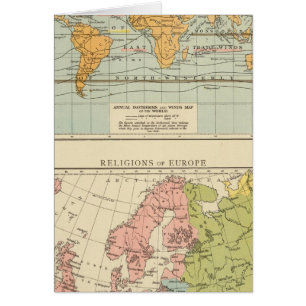 Cartão Isótero, ventos Religiões Europa