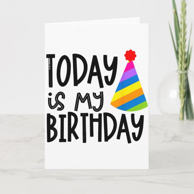 Cartão Isso Diz Que Hoje É Meu Aniversário - Design de Ch (Frente)