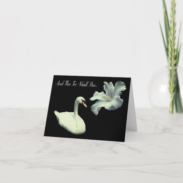 Cartão Isto Também Deve Passar A Flor Do Swan Inspiration (Frente)