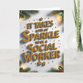 Cartão It Takes Lots of Sparkle to Be a Social Worker Chr