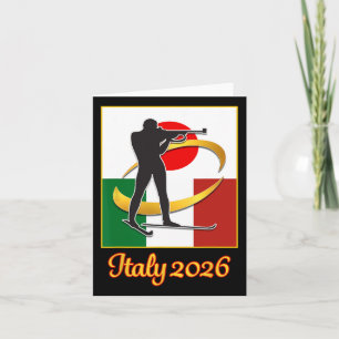 Cartão Itália 2026 Biatlo Japão Itália Bandeiras 2026 Inv