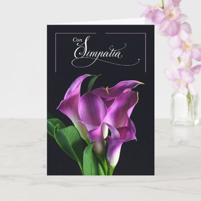 Cartão Italian Language Sympathy Simpatia Purple Lilies (Orquídea)