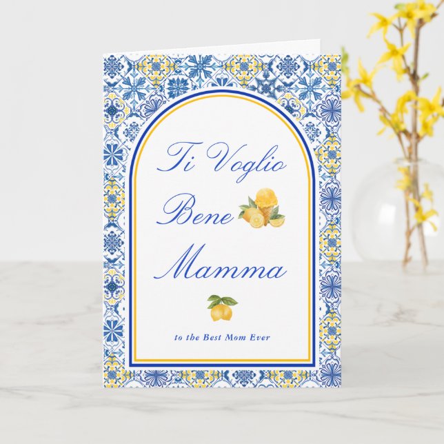 Cartão Italian Mom I Love You Mamma Mother’s Day Card (Flor Amarela)