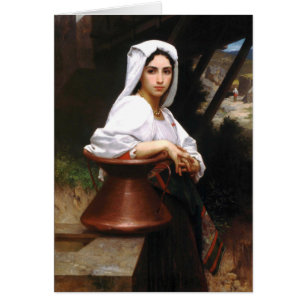 Cartão italiano da água do desenho da menina de