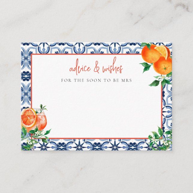 Cartão italiano Spritz Advice e Desejos (Frente)