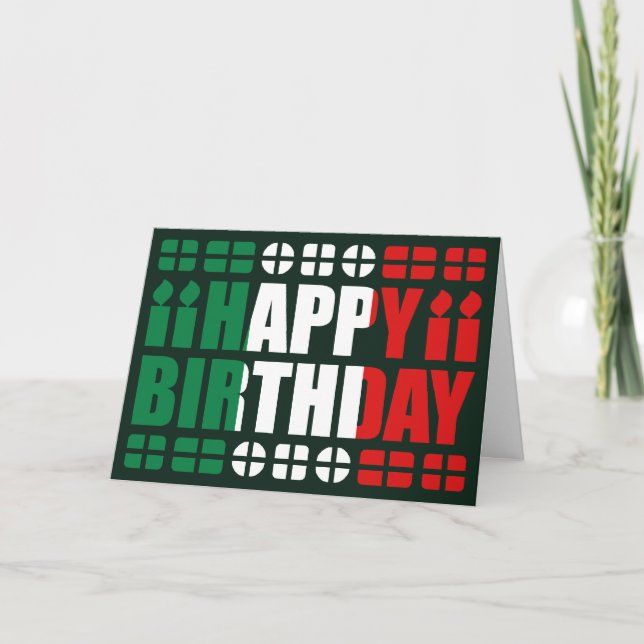 Cartão Italy Flag Birthday Card (Frente)