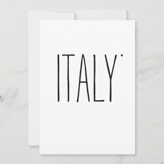 Cartão Italy - minimalistic typography card