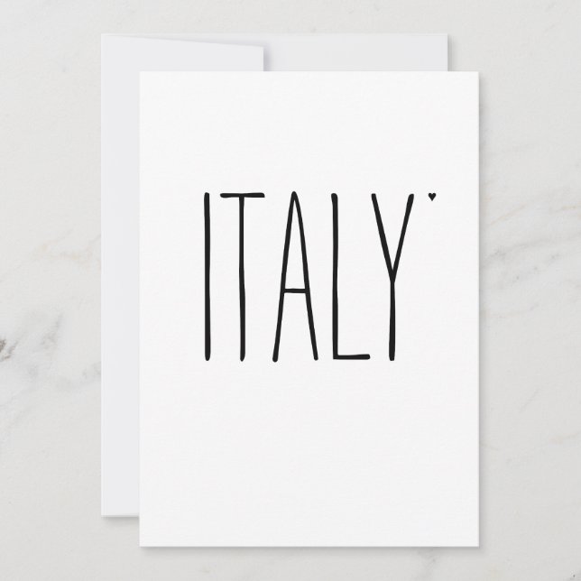 Cartão Italy - minimalistic typography card (Frente)