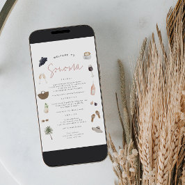 Cartão Itinerário de Fim de Semana da Bachelorette