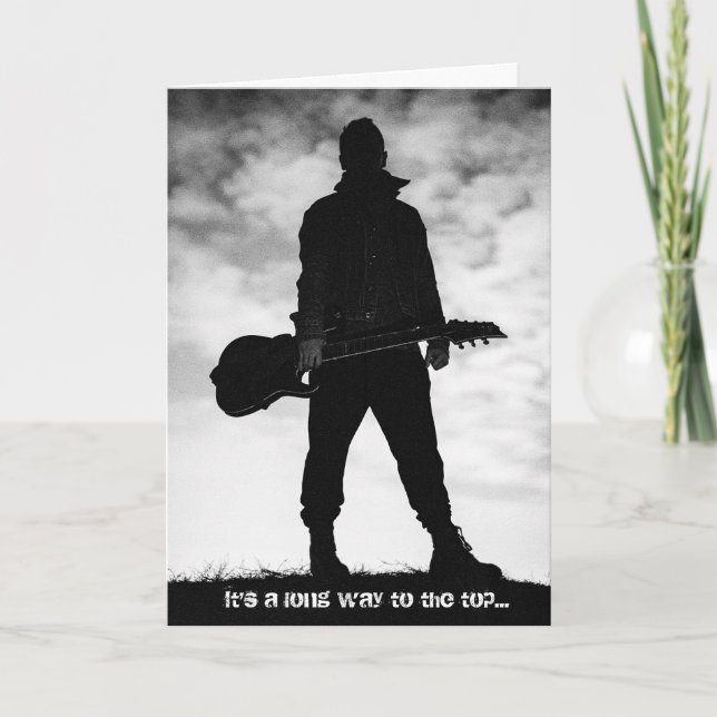 Cartão It's a Long Way to The Top Guitarist Birthday Card (Frente)