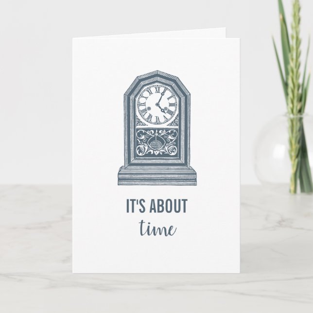 Cartão It's About Time Vintage Clock (Frente)