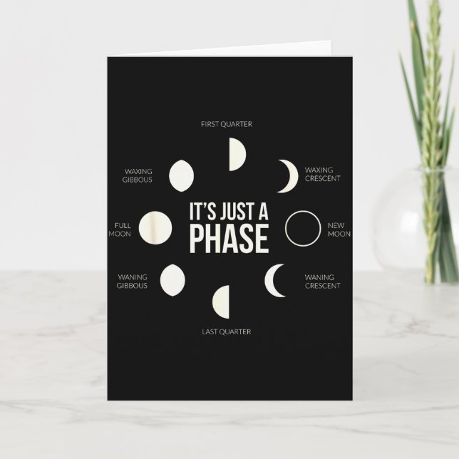 Cartão It's Just A Phase Lunar Phases New Moon Earth Hemi (Frente)