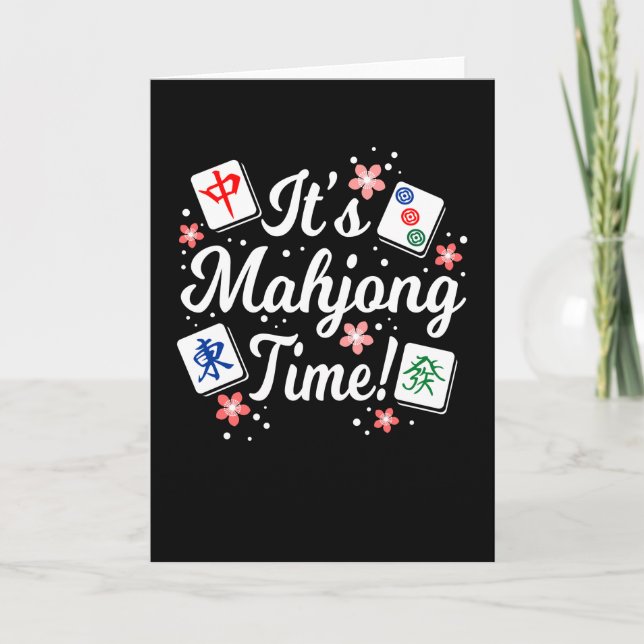 Cartão It's Mahjong Time For All Mahjong Queens & PLayers (Frente)