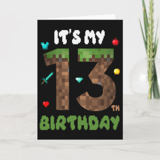 Cartão Its My 13th Birthday Funny 13 Yrs Old Video Gamer