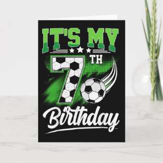 Cartão It's My 7th Birthday Boy Soccer Ball 7 Year Old Bi