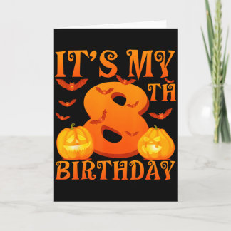 Cartão Its My 8th Birthday Pumpkins 8 Years Old Halloween