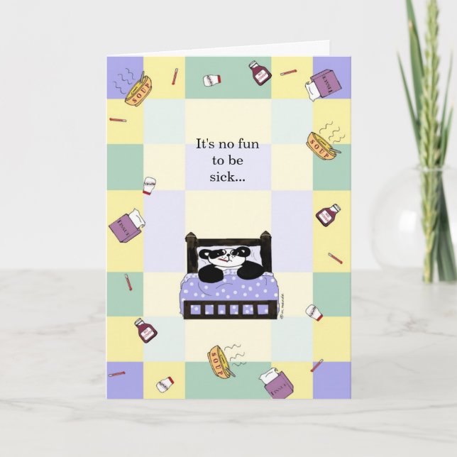 Cartão It's no fun being sick - Get Well (Frente)