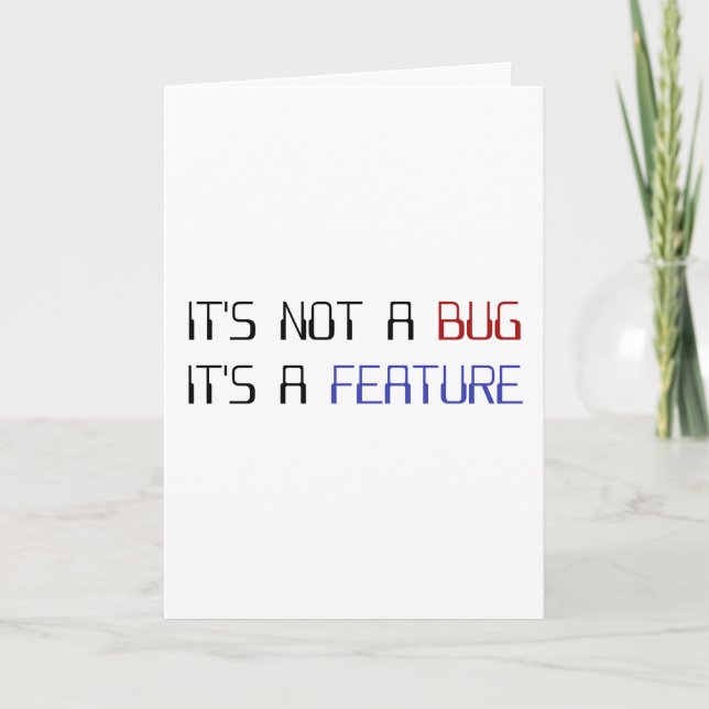 Cartão It's Not a Coding Bug It's a Programming Feature (Frente)