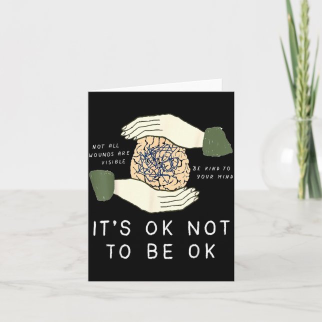 Cartão Its Ok To Not Be Ok Suicide Prevention Awareness B (Frente)