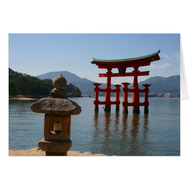 Cartão Itsukushima torii (Frente Horizontal)