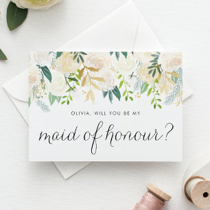 Cartão Ivory Flowers e Greenerence são minha Madrinha de 