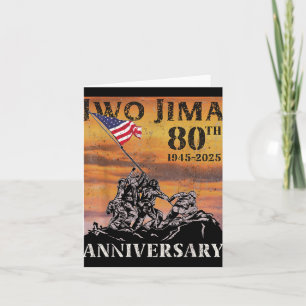 Cartão Iwo Jima 80 Aniversário Wwii Veteran Us Flag 4th