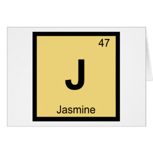Cartão J - Jasmim Símbolo da Tabela Periódica Química