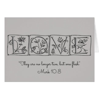 Cartão Já não dois, mas um que flesh~Scripture~Wedding