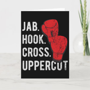 Cartão Jab, Hook, Cross, Uppercut - Kickboxing e Boxe