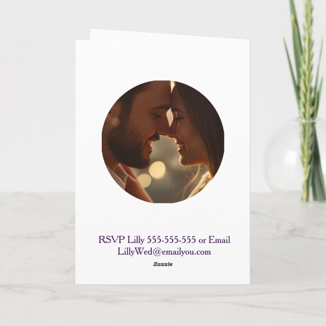 Cartão Jacaranda Wedding Invitation | Elegant Purple  (Verso)