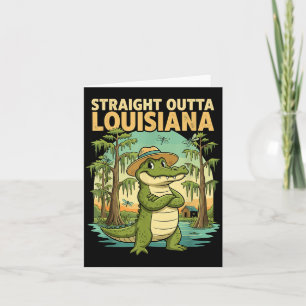 Cartão Jacaré divertido da Louisiana Retrô Viagens Vida S