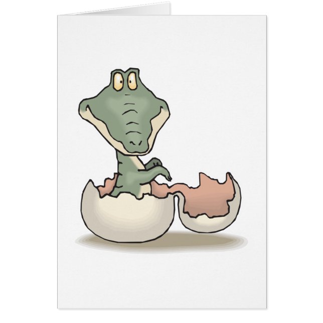 Cartão jacaré para bebês de incubação fofa (Frente)