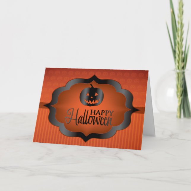 Cartão Jack de laranja do Halloween o'lantern (Frente)
