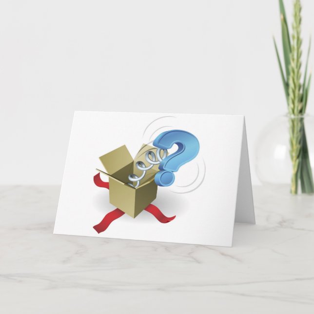 Cartão Jack no conceito de ponto de interrogação da caixa (Frente)