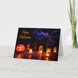Cartão Jack-O-Lantern And Candles Halloween Card