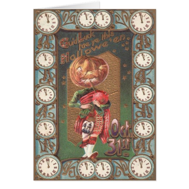 Cartão Jack O Lantern Pumpkin Bagpipe Kilt (Frente)