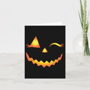 Cartão Jack O Lanterna Face Pumpkin Eyelashes Hallowen Co