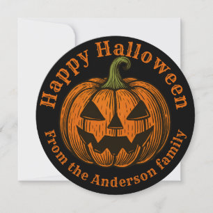 Cartão Jack o' lanterna Halloween Modelo