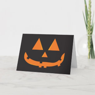 Cartão Jack O Lanterna Pumpkin Face Halloween Orange Blac