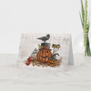 Cartão Jack-O-Lanternas de Aquarela