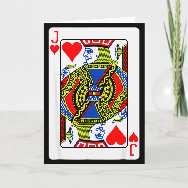 Cartão Jack Of Hearts Playing Card Valentine Costume  (Frente)