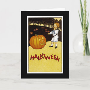 Cartão Jack o'Lantern Pumpkin Patch Halloween