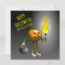 Cartão Jack O'lantern saindo para doces ou travessuras