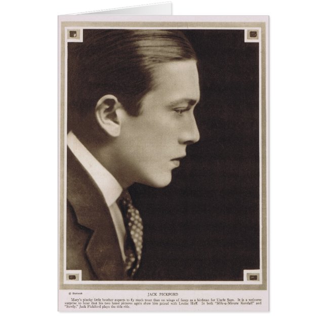 Cartão Jack Pickford 1918 (Frente)