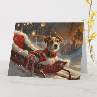 Cartão Jack Russell Cachorro Natal Festivo